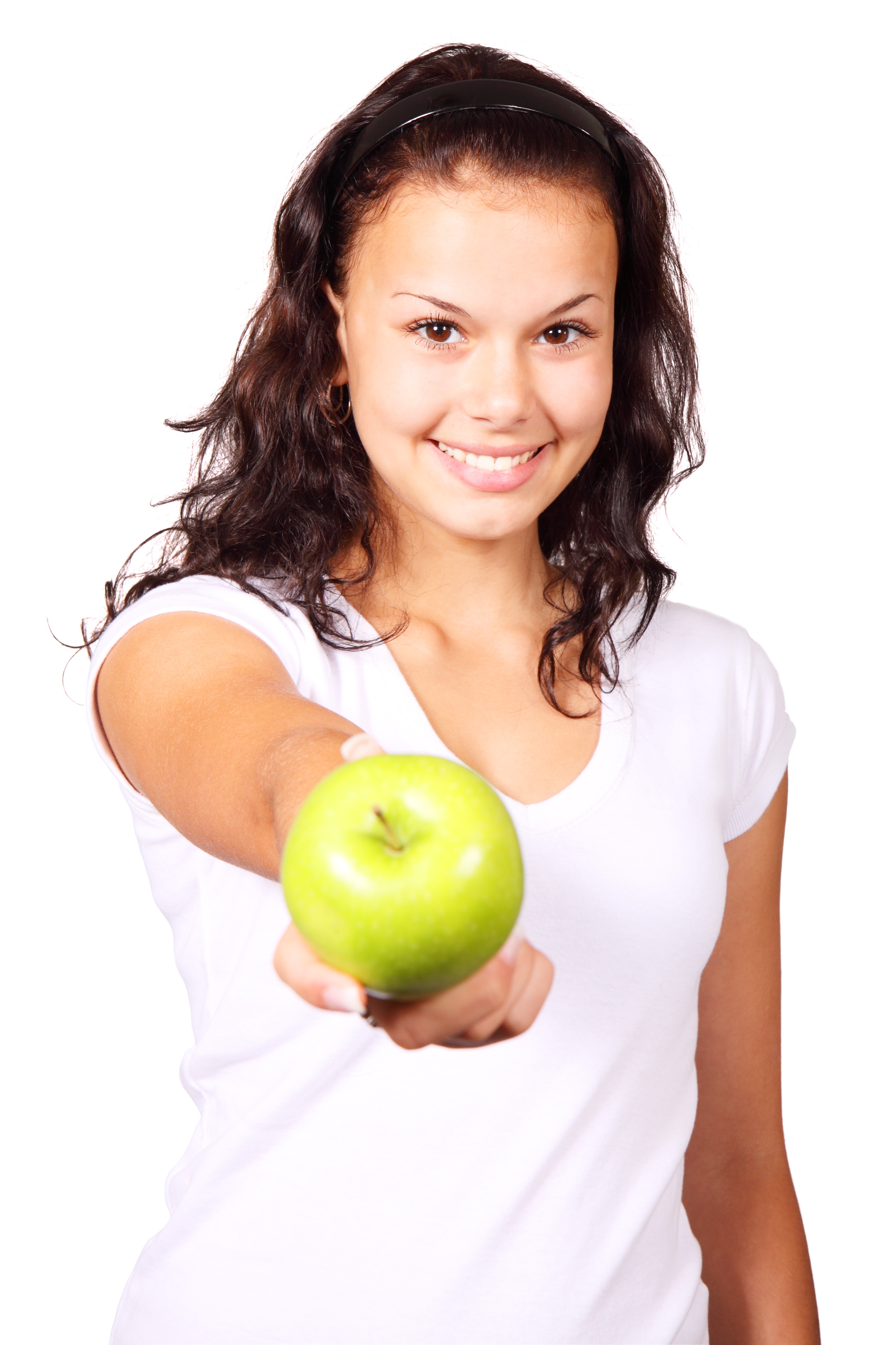Girl with an apple