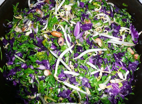 red cabbage watercress